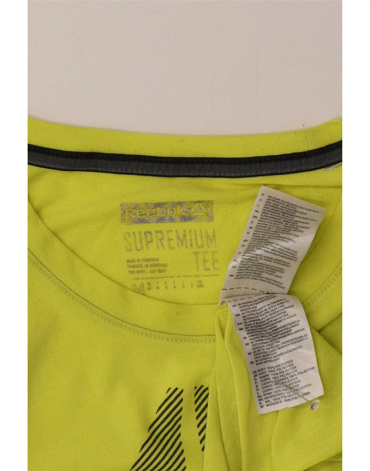 T-shirt grafica da uomo Reebok Top in poliestere verde medio