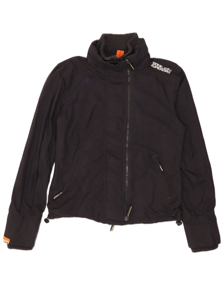 Giacca antipioggia da donna Superdry UK 16 grande nylon nero