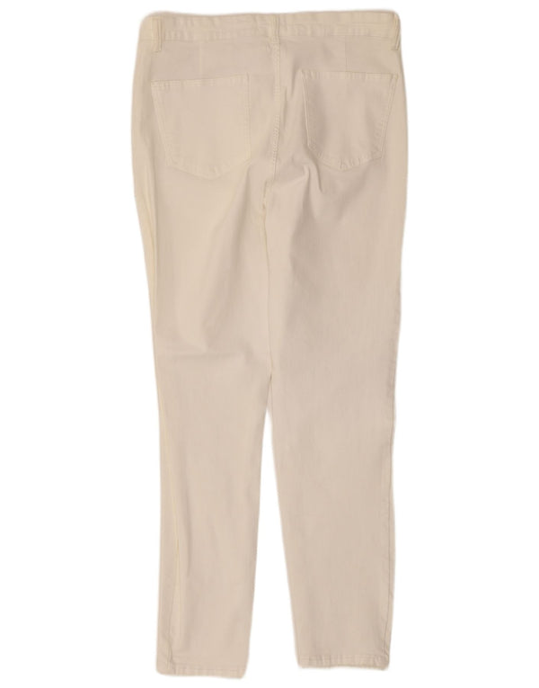 Pantaloni casual slim da donna Zara EU 46 2XL W36 L28 Cotone bianco