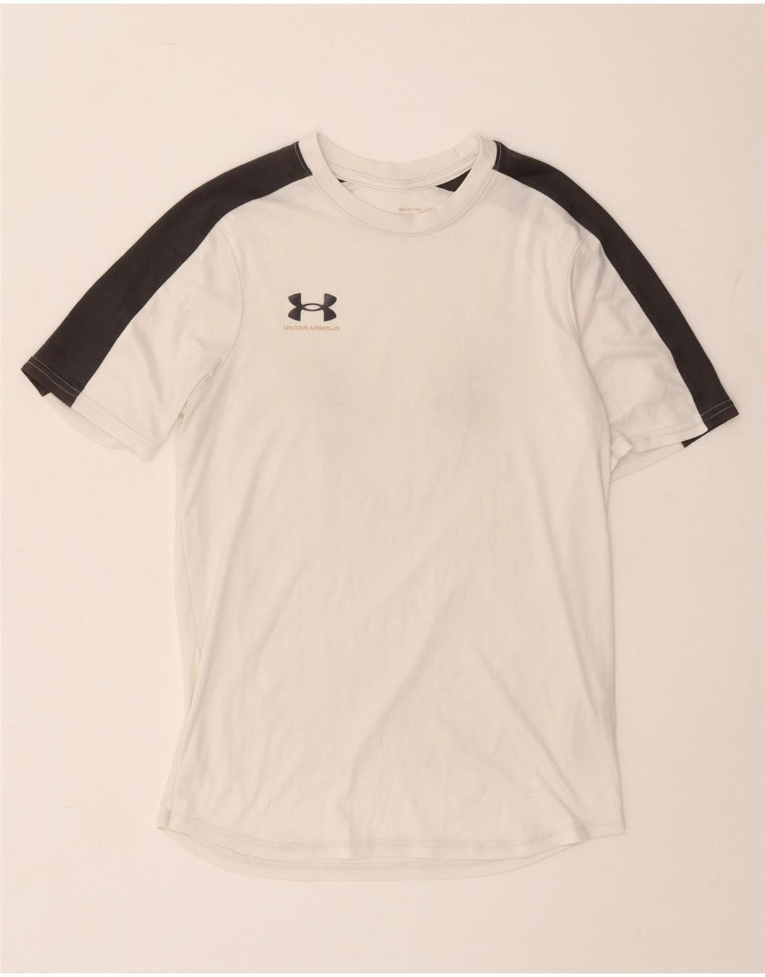T-shirt da uomo Under Armour Top Small in poliestere color block bianco