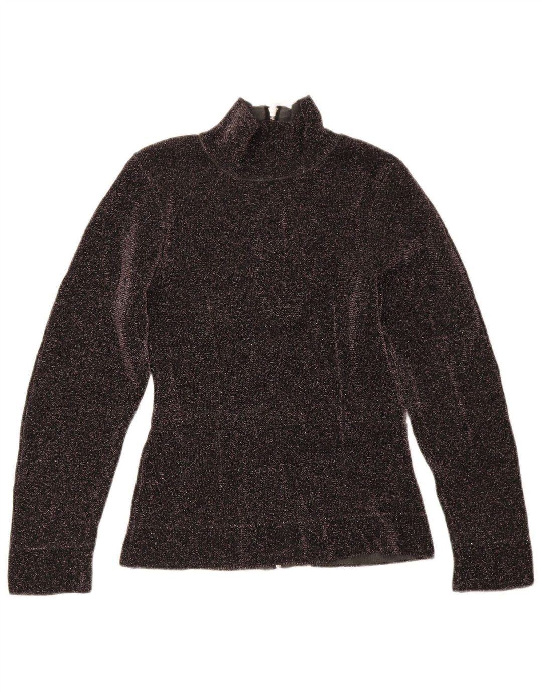 Maglione a collo alto da donna Zara UK 12 Viscosa screziata nera media