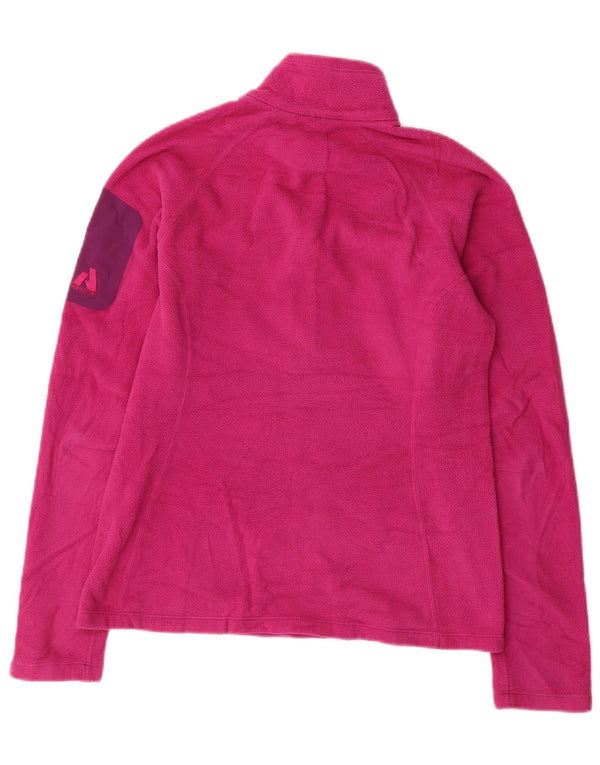 EDDIE BAUER Maglione in pile da donna Polartec con collo a zip UK 10 piccolo rosa
