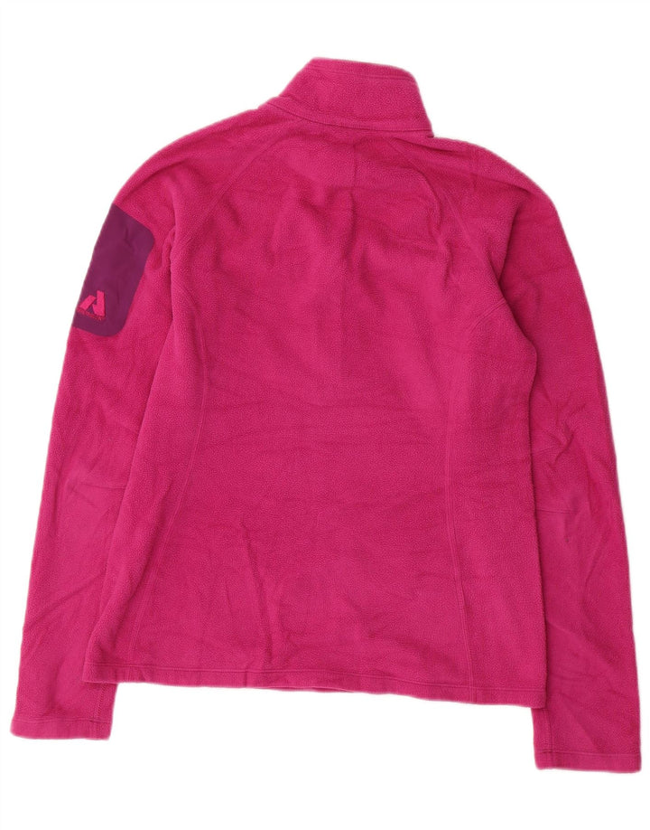 EDDIE BAUER Maglione in pile da donna Polartec con collo a zip UK 10 piccolo rosa