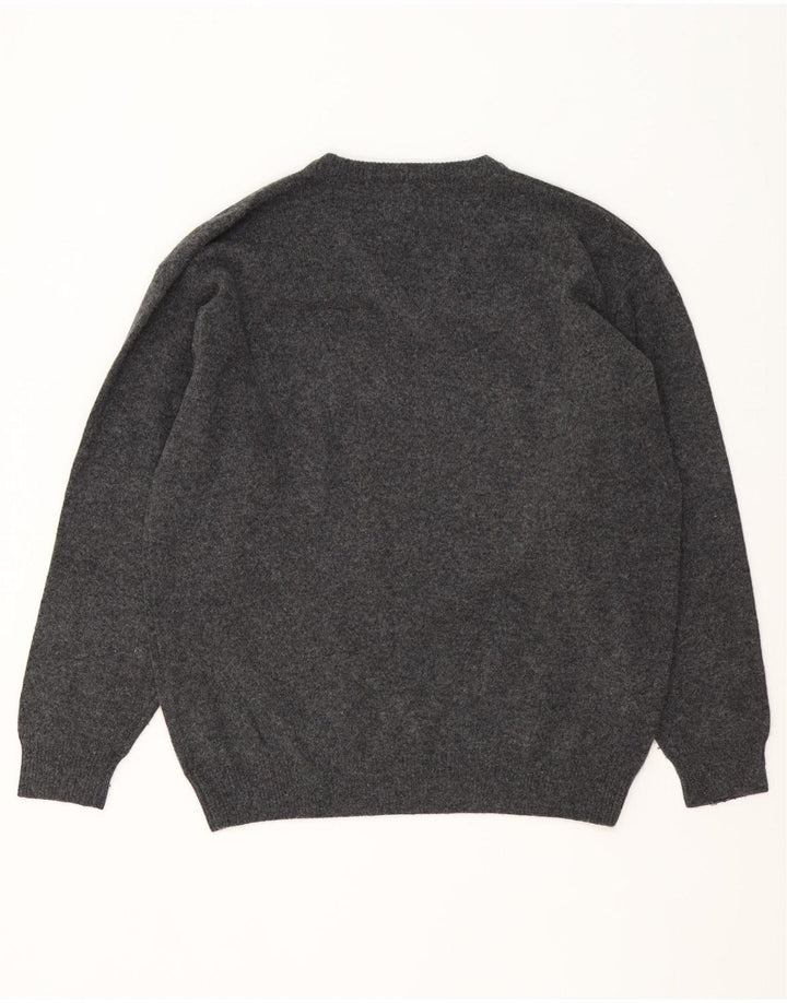 Maglione da uomo con scollo a V Sergio Tacchini XL in lana grigia