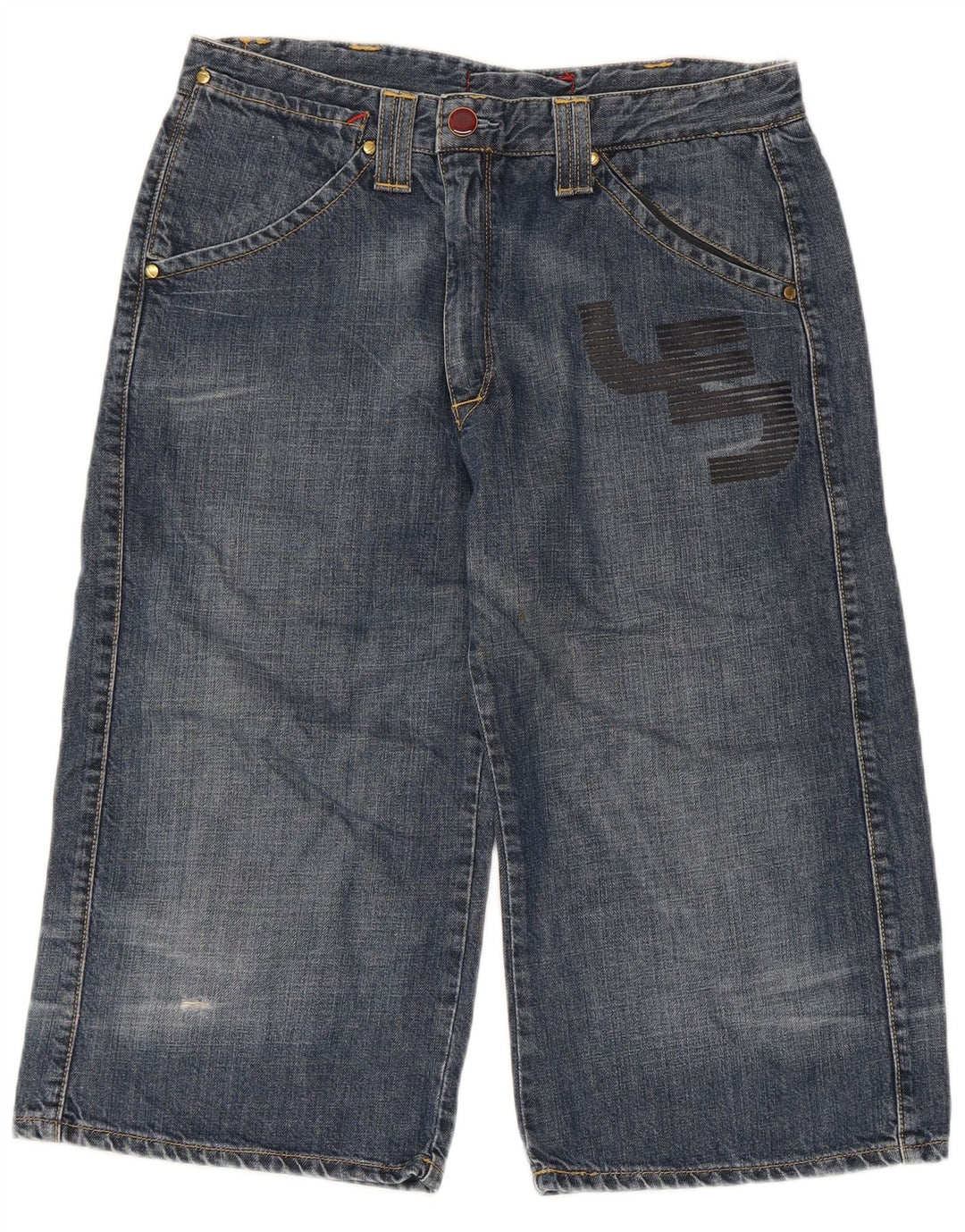 Levi's Bermuda da uomo in denim grafico medio W32 cotone blu