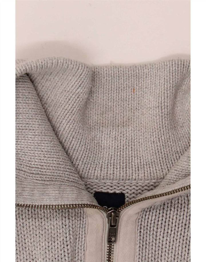Maglione Gap da uomo con zip e collo XL in cotone grigio