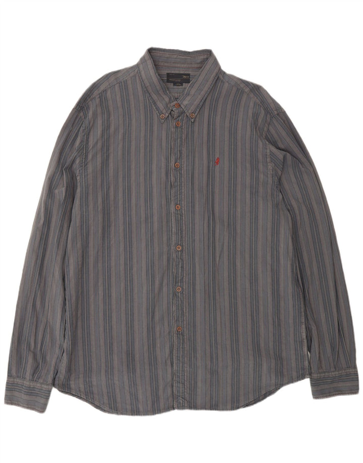 Camicia da uomo Marlboro Classics 4XL a righe blu