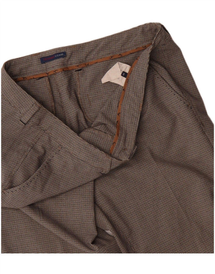 Pantaloni da Abito Dritti Donna Trussardi IT 44 Medio W34 L30 Marrone Check