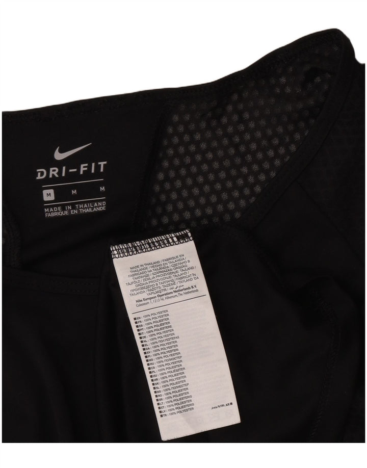 T-shirt grafica Nike Dri Fit da donna, taglia UK 14, poliestere nero medio