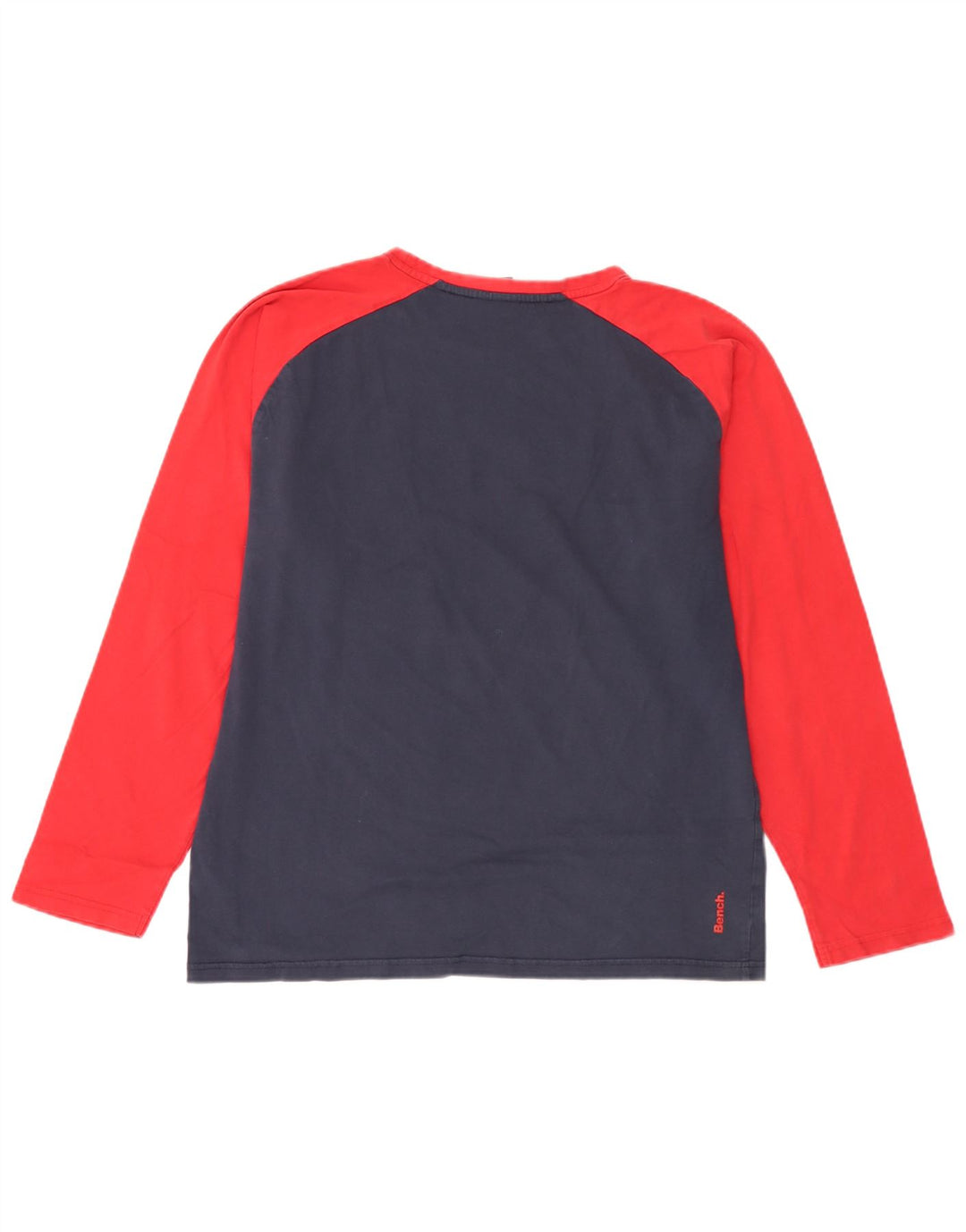 Panca Top grafico da uomo a maniche lunghe XL in cotone color block blu navy