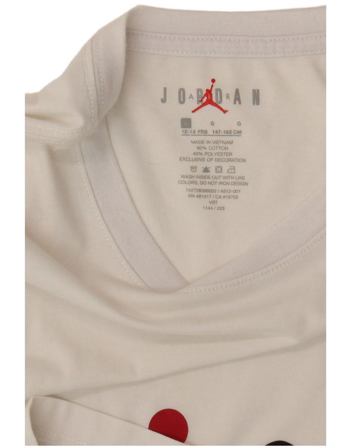 T-shirt grafica Jordan da bambino, 12-13 anni, in cotone bianco