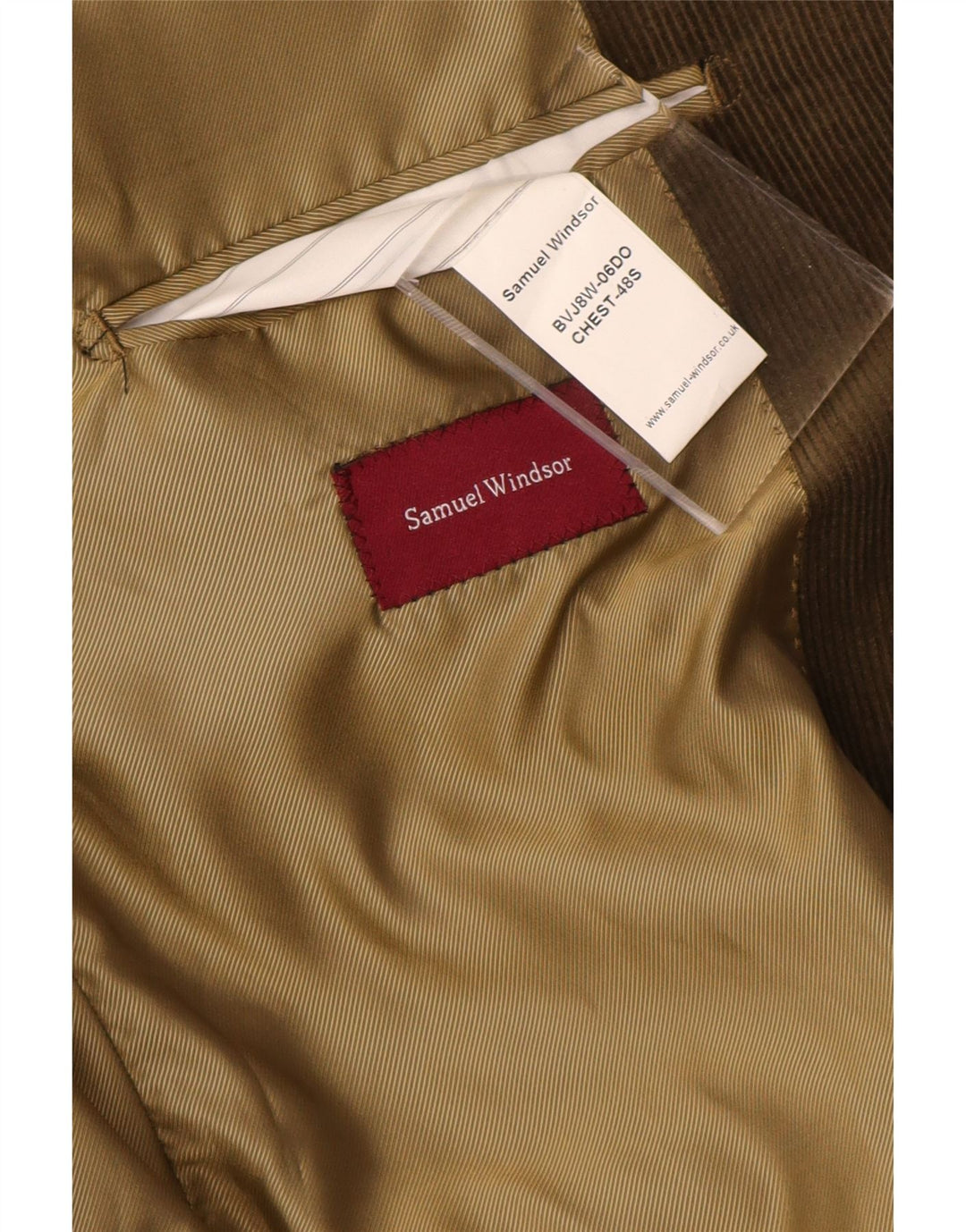 SAMUEL WINDSOR Mens 2 Button Corduroy Blazer Jacket EU 40 Large Khaki