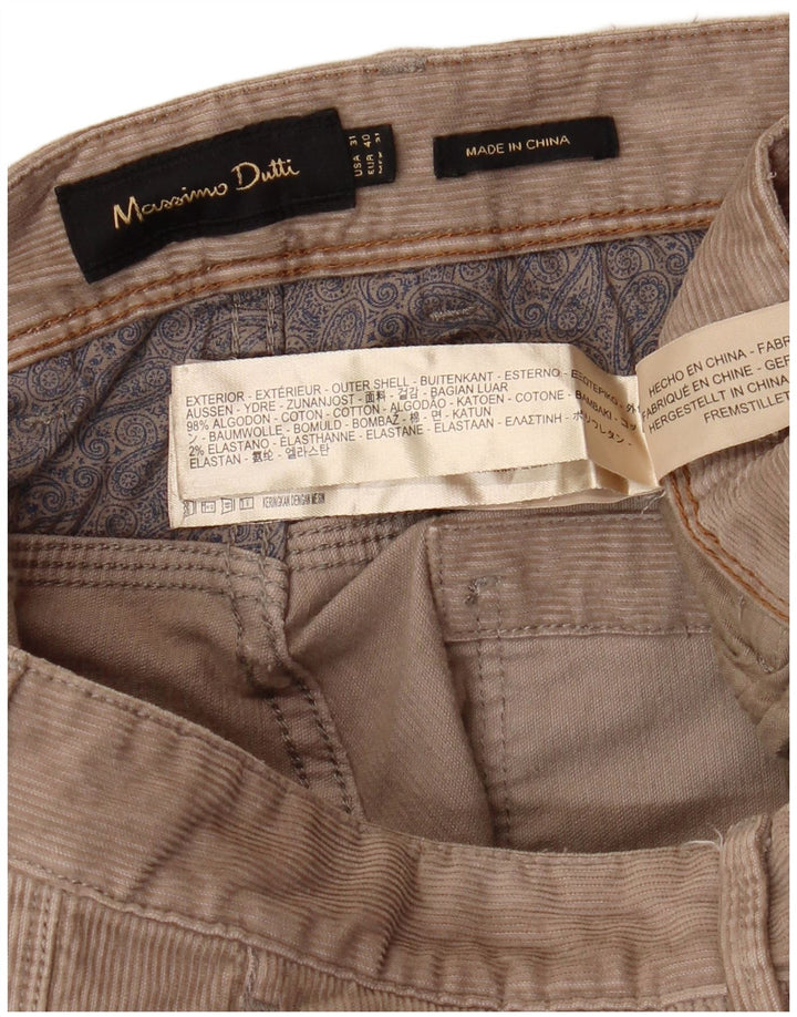 MASSIMO DUTTI Pantaloni dritti da uomo in velluto a coste EU 40 Medio W33 L31 Beige