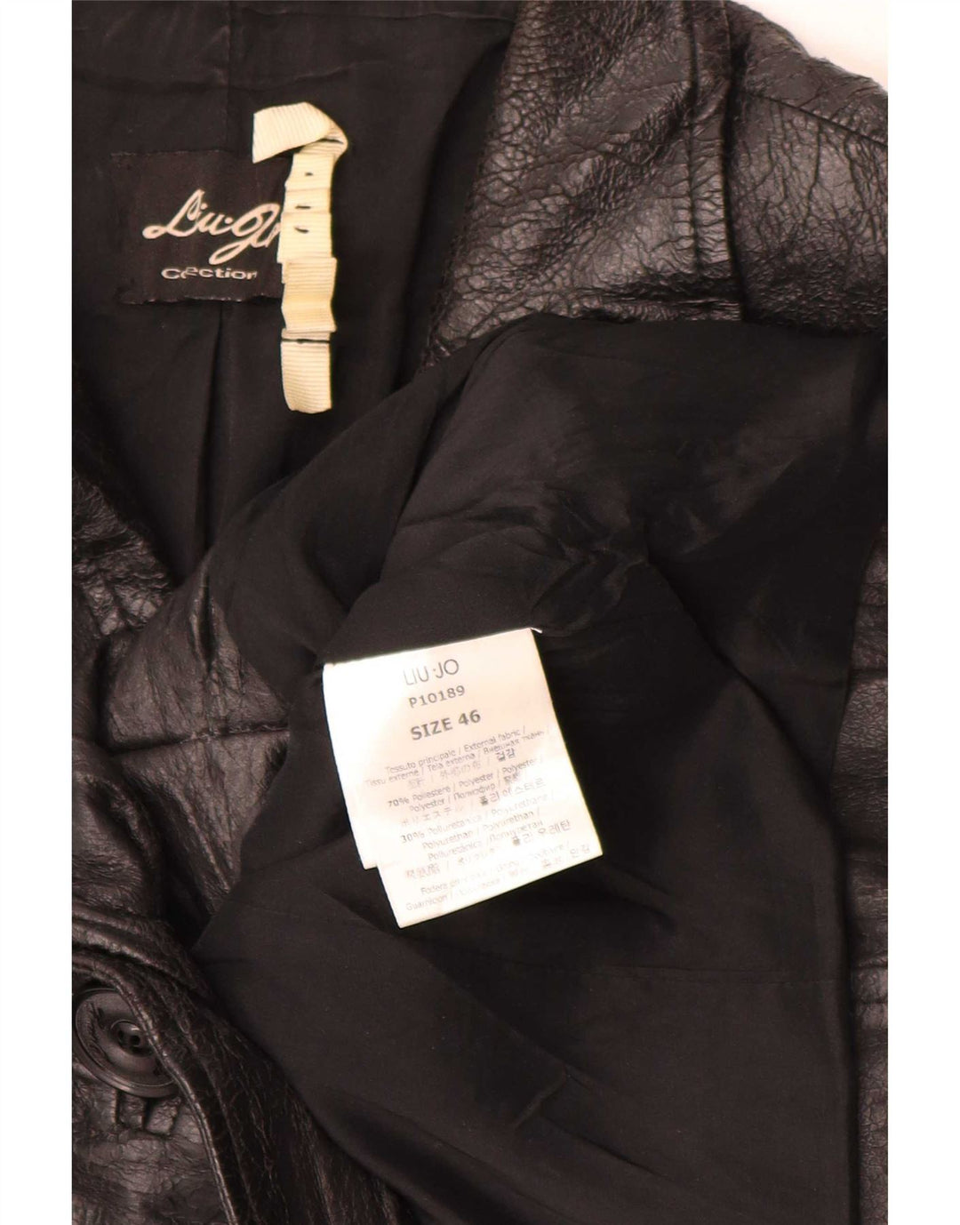 Giacca blazer in ecopelle a 1 bottone corta da donna Liu Jo IT 46 grande nera