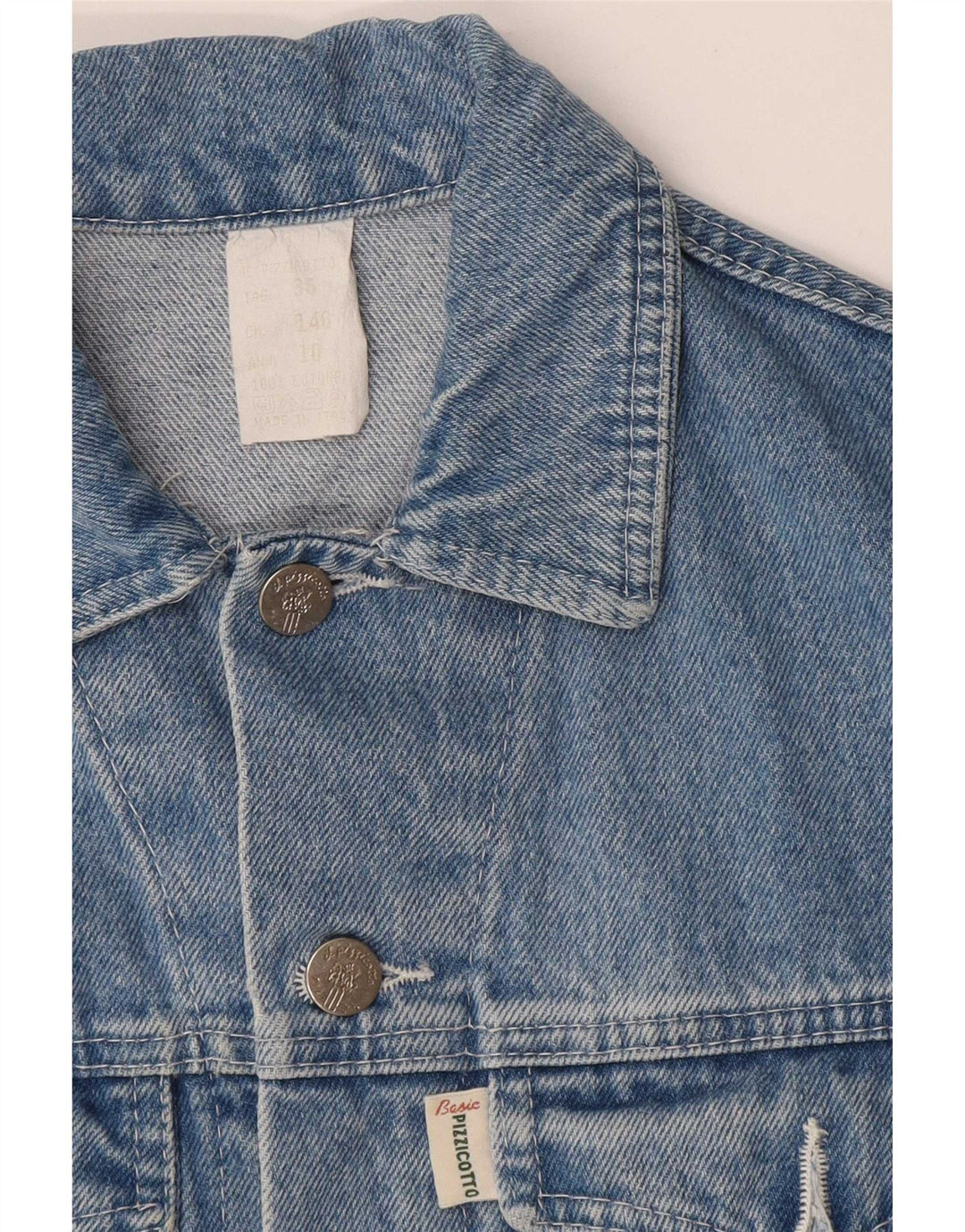 Gilet vintage in denim per ragazzi 10-11 anni in cotone blu