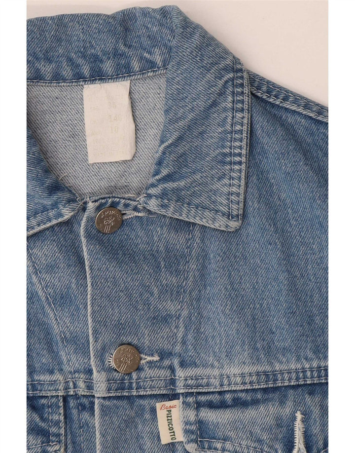 Gilet vintage in denim per ragazzi 10-11 anni in cotone blu