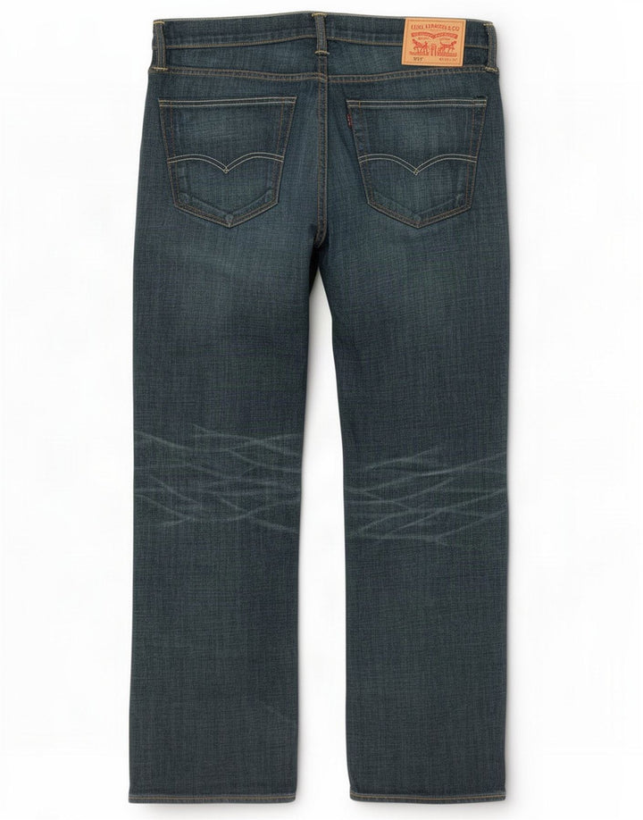 Levi's Uomo 527 Jeans Bootcut Slim W36 L32 Blu Cotone