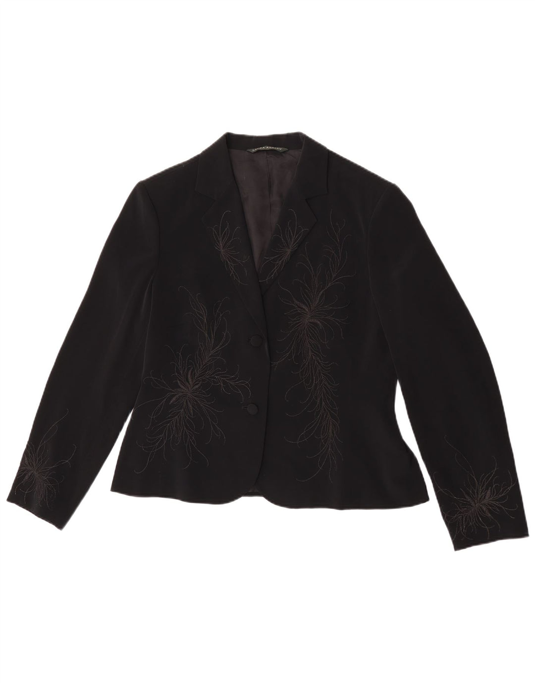 Giacca blazer da donna a 1 bottone Laura Ashley UK 16 grande floreale nero