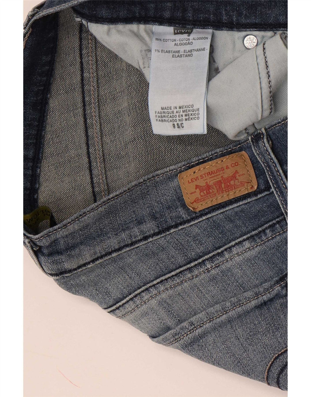 Levi's Donna 524 Jeans dritti super bassi US 9 Medio W30 L30 Cotone blu
