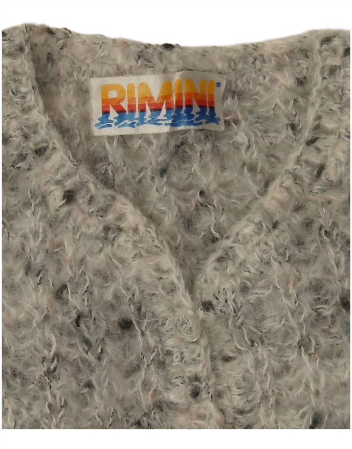 Maglione cardigan oversize da donna VINTAGE UK 18 XL grigio screziato