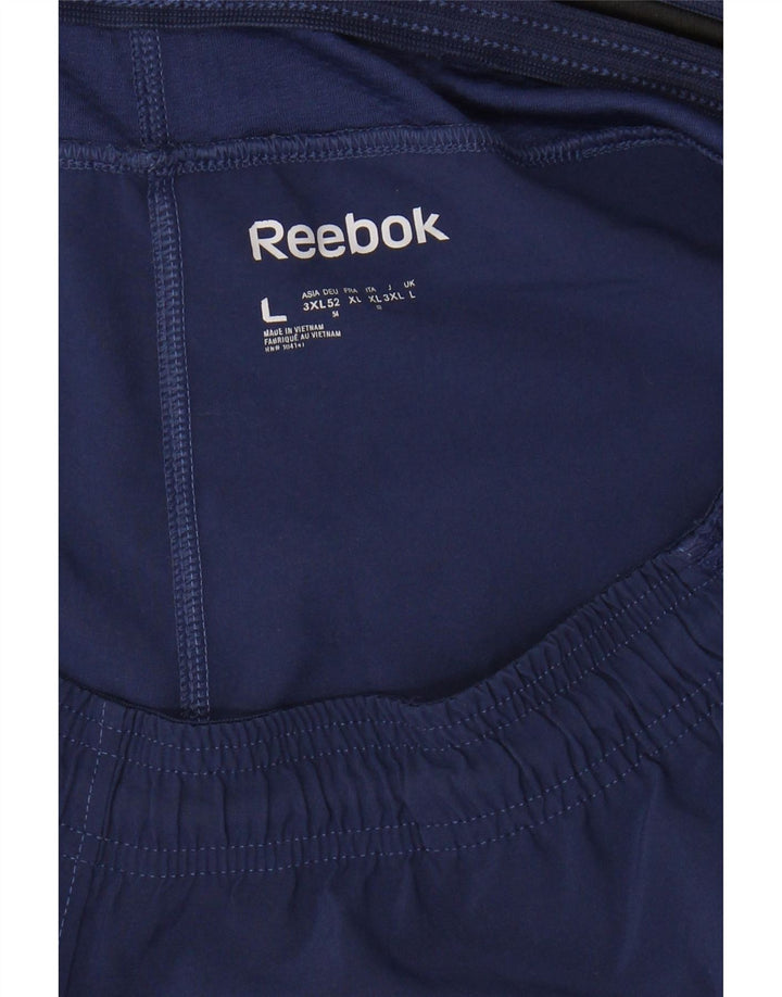 Pantaloncini sportivi da uomo REEBOK grandi in poliestere blu navy