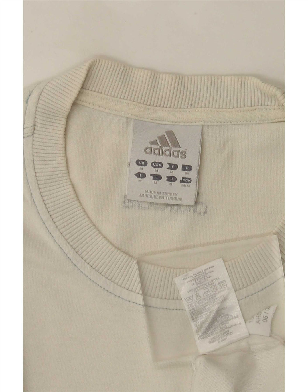 T-shirt grafica da uomo Adidas Top in cotone bianco medio