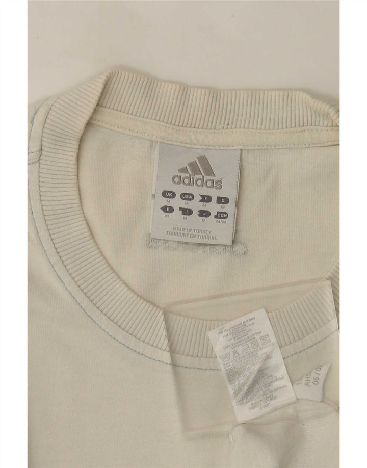 T-shirt grafica da uomo Adidas Top in cotone bianco medio