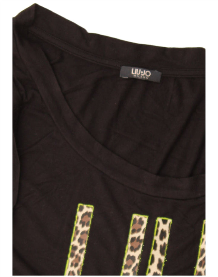 Canottiera grafica da donna Liu Jo UK 12 media nera