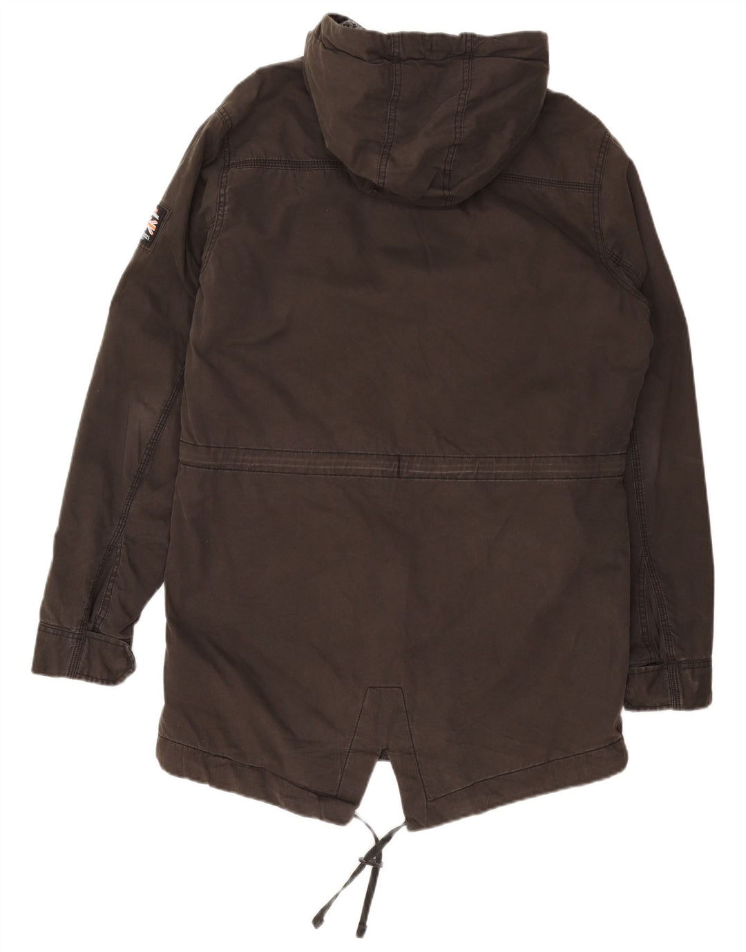 Giacca parka militare con cappuccio da uomo Superdry UK 40 grande cotone grigio