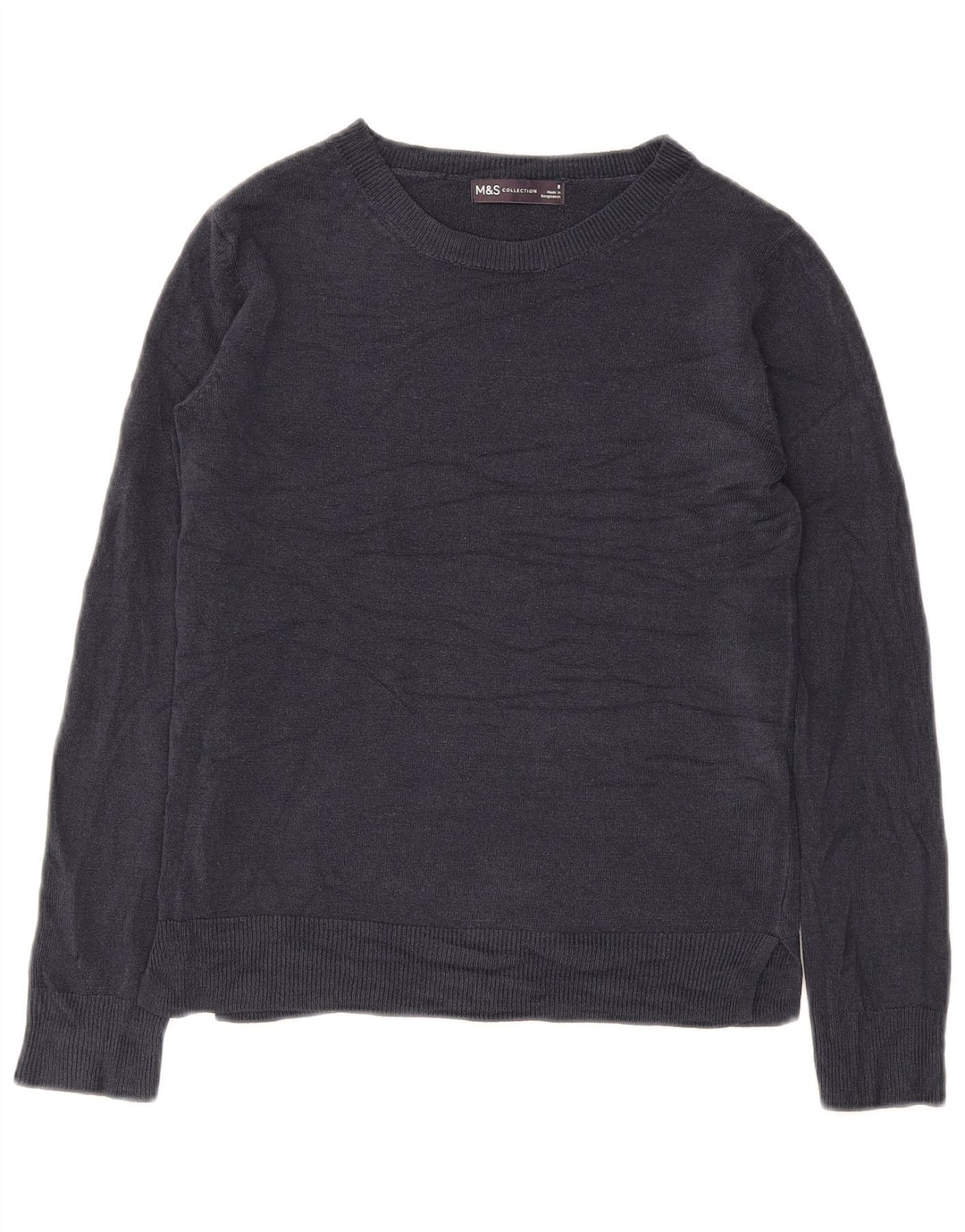 Maglione maglione con scollo a barca da donna Marks & Spencer UK 8 piccolo blu navy