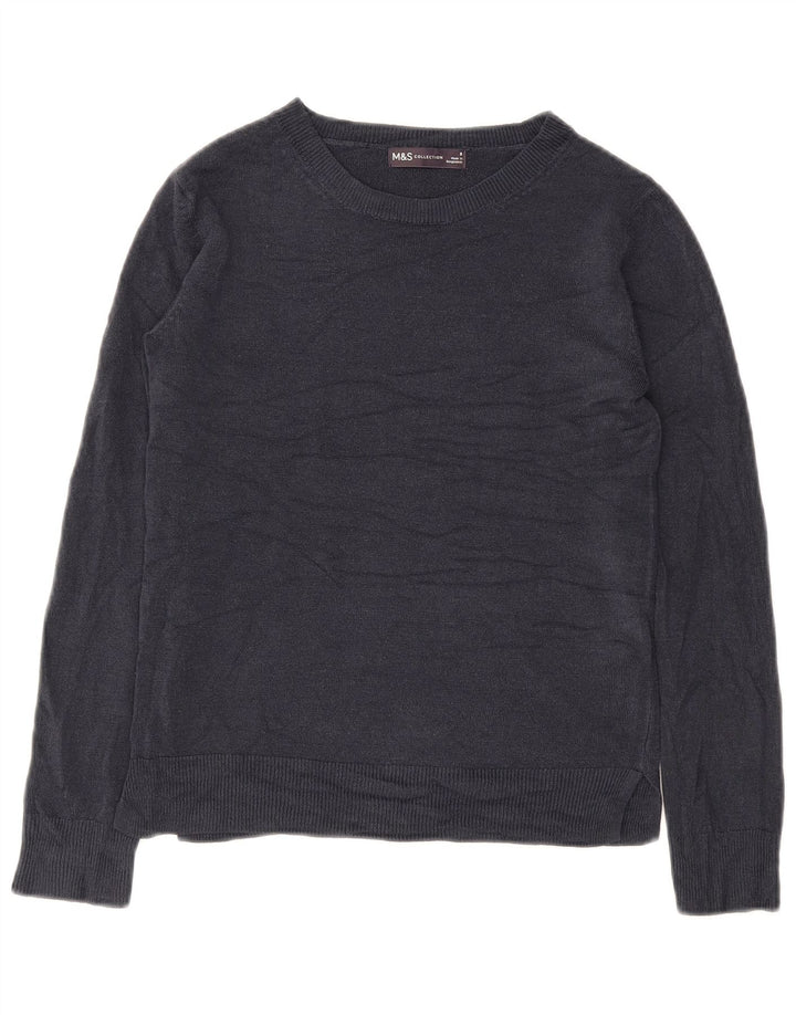 Maglione maglione con scollo a barca da donna Marks & Spencer UK 8 piccolo blu navy