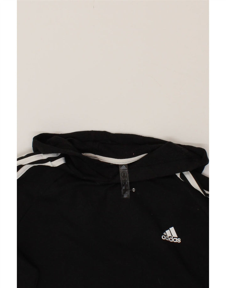 ADIDAS Mens Hoodie Jumper Medium Black Polyester Vintage Adidas and Second-Hand Adidas from Messina Hembry 
