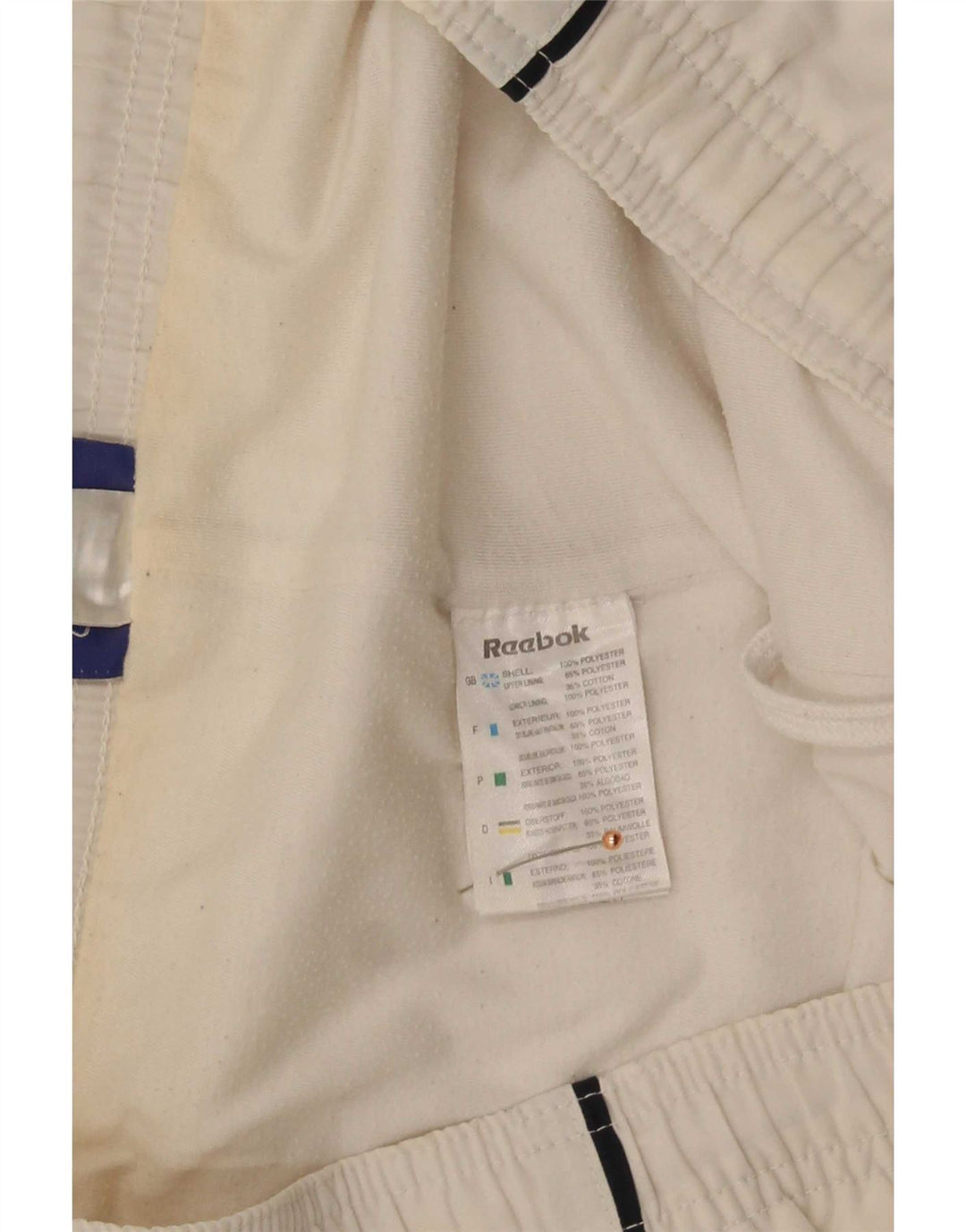 Pantaloncini sportivi Reebok da uomo Bermuda piccoli in poliestere bianco