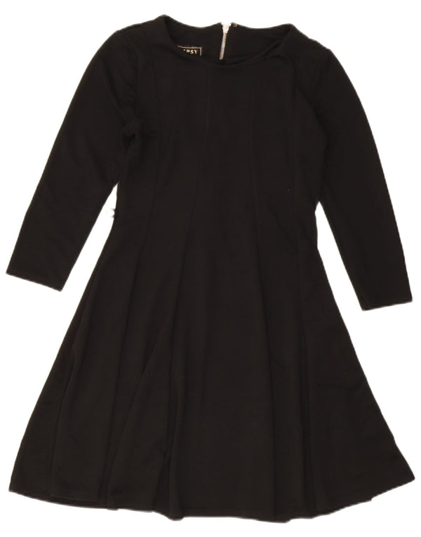 Abito a trapezio da donna con maniche a 3/4 Lipsy UK 10 piccolo poliestere nero