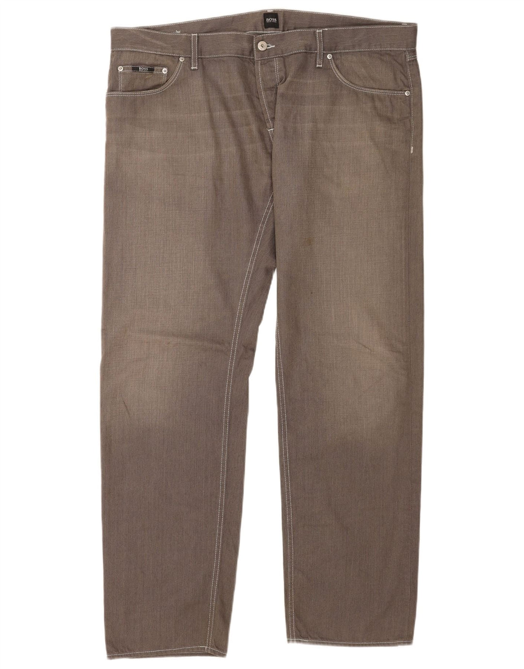 Jeans dritti da uomo Hugo Boss W42 L34 cotone grigio