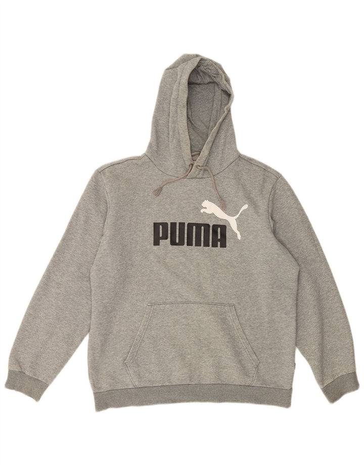Felpa con cappuccio grafica da uomo Puma in cotone grigio medio
