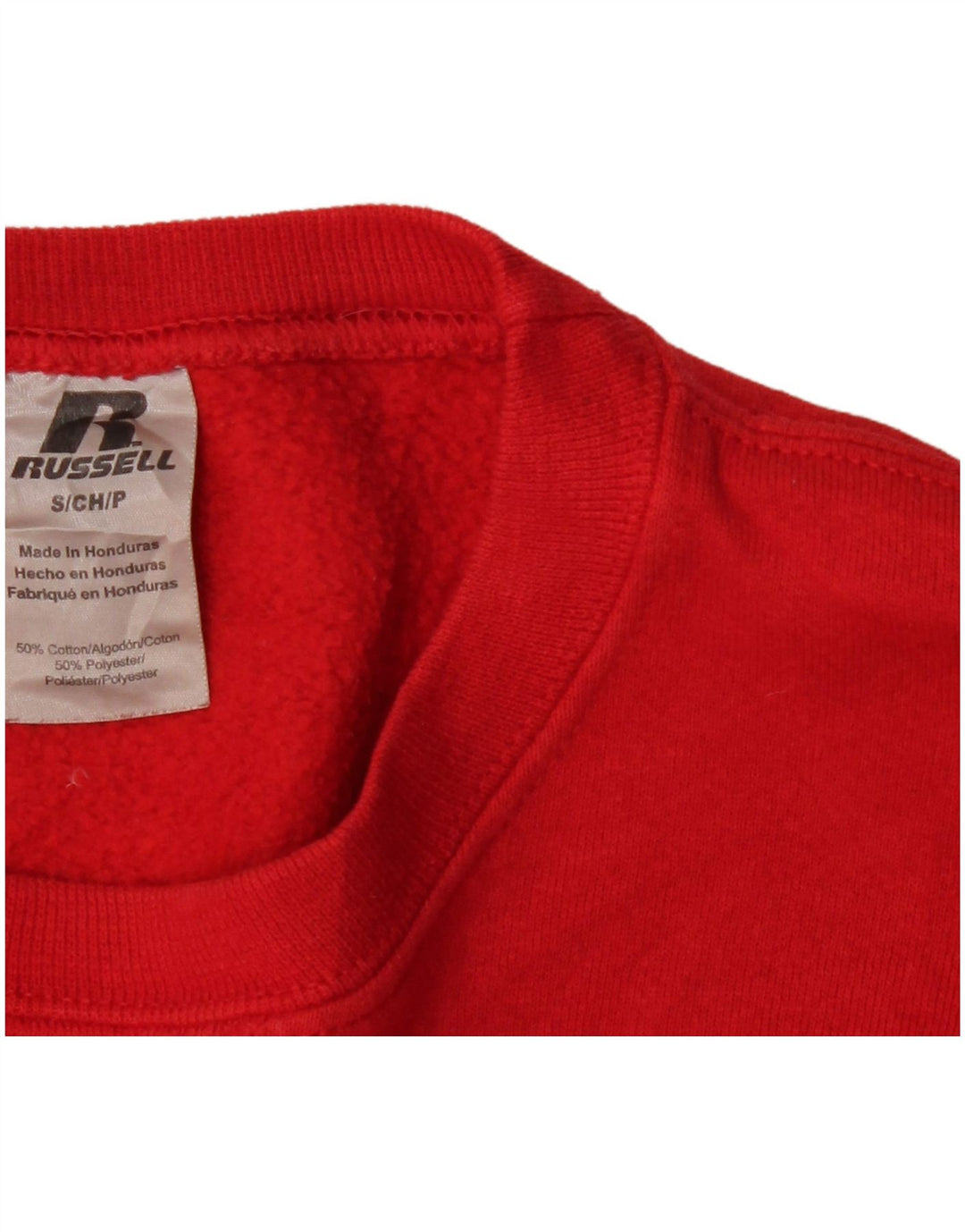 Maglione felpa oversize da donna RUSSELL ATHLETIC UK 10 piccolo cotone rosso