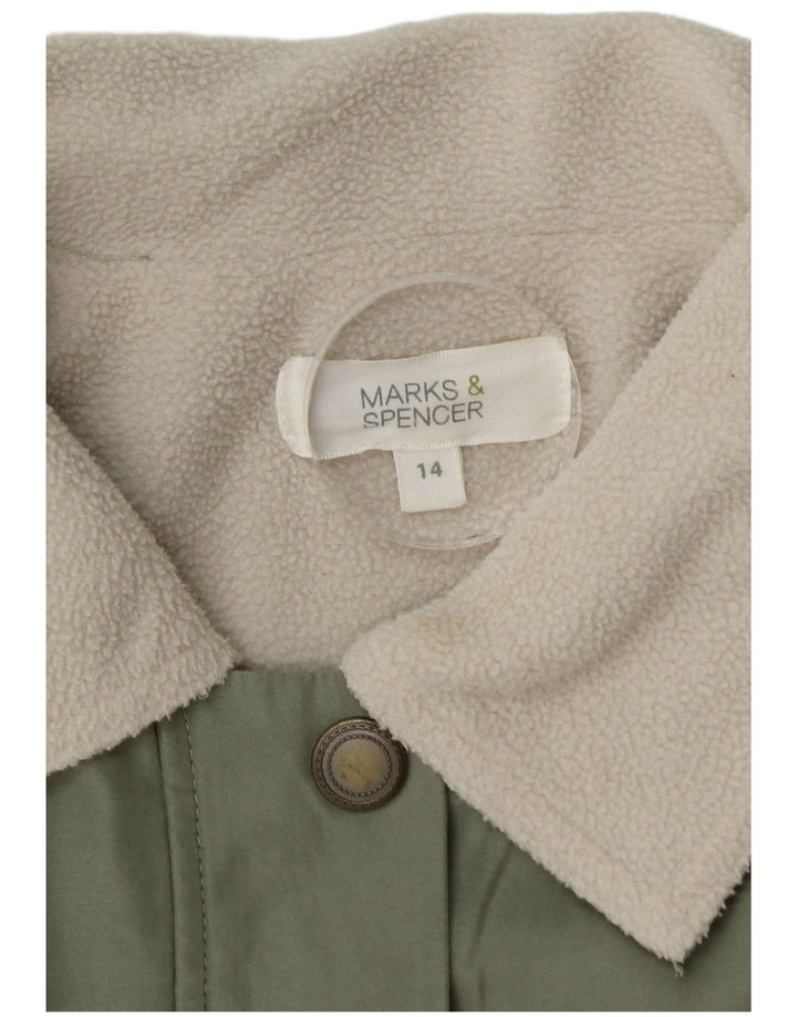 Giacca Parka Sherpa oversize da donna Marks & Spencer UK 14 Large Verde