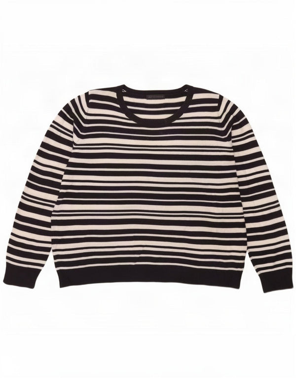 Maglione maglione con scollo a barca da donna Marks & Spencer UK 18 XL a righe nere