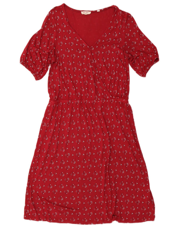 Abito a trapezio da donna Fat Face UK 12 Viscosa floreale rossa media