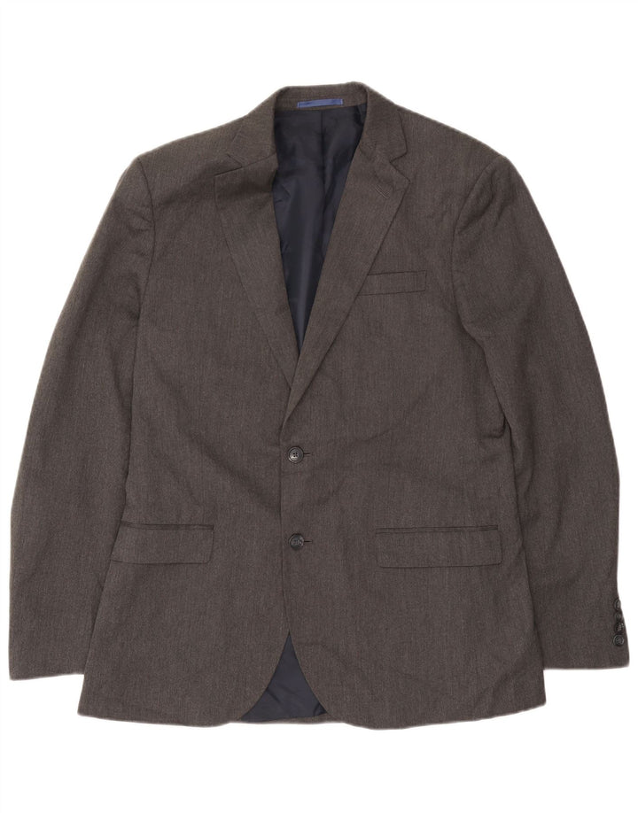 Giacca blazer a 2 bottoni Marks & Spencer da uomo UK 40 grande poliestere grigio