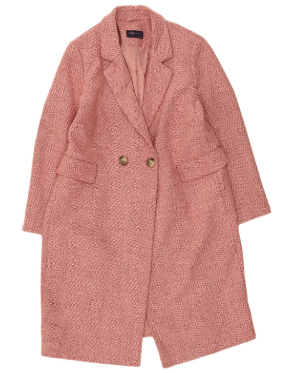 Cappotto doppiopetto da donna Marks & Spencer UK 16 grande poliestere rosa