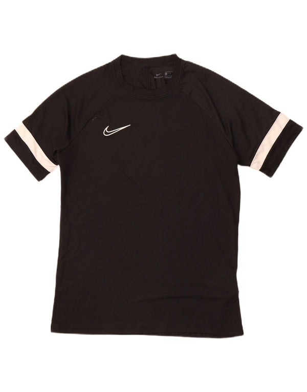T-shirt da uomo NIKE Top medio nero poliestere sportivo