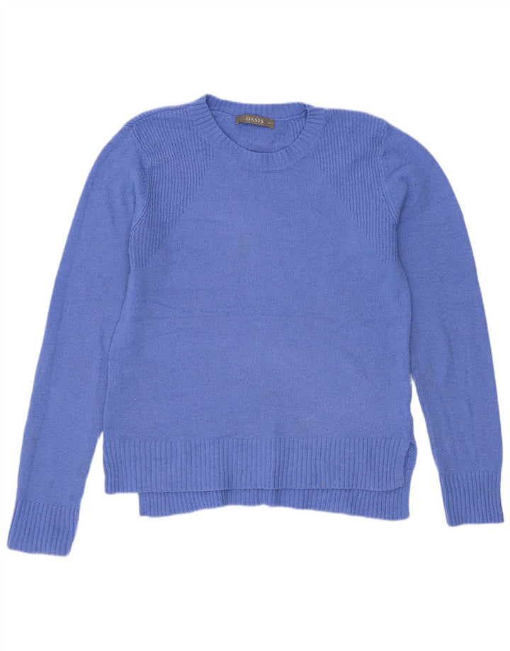 Maglione maglione girocollo da donna Oasis UK 14 Poliestere blu medio