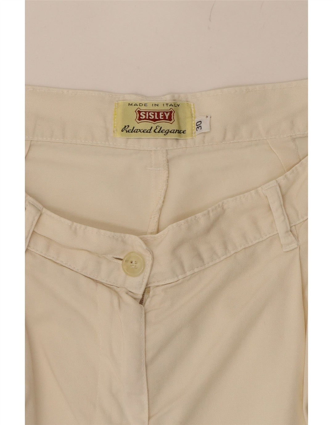 SISLEY Womens Chino Shorts W30 Medium White Vintage Sisley and Second-Hand Sisley from Messina Hembry 