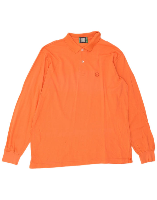 Polo da uomo a maniche lunghe Sergio Tacchini Large in cotone arancione
