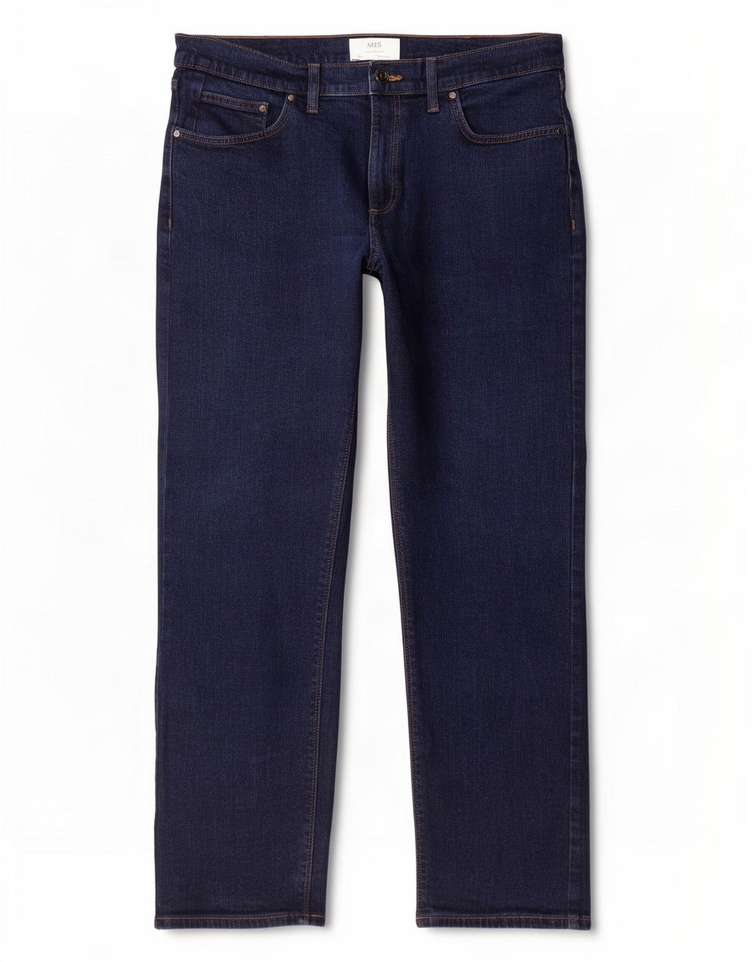 Jeans dritti da uomo Marks & Spencer W36 L29 cotone blu navy