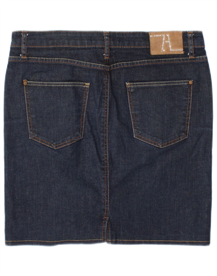 Gonna in denim da donna ZARA EU 38 piccola W28 blu navy