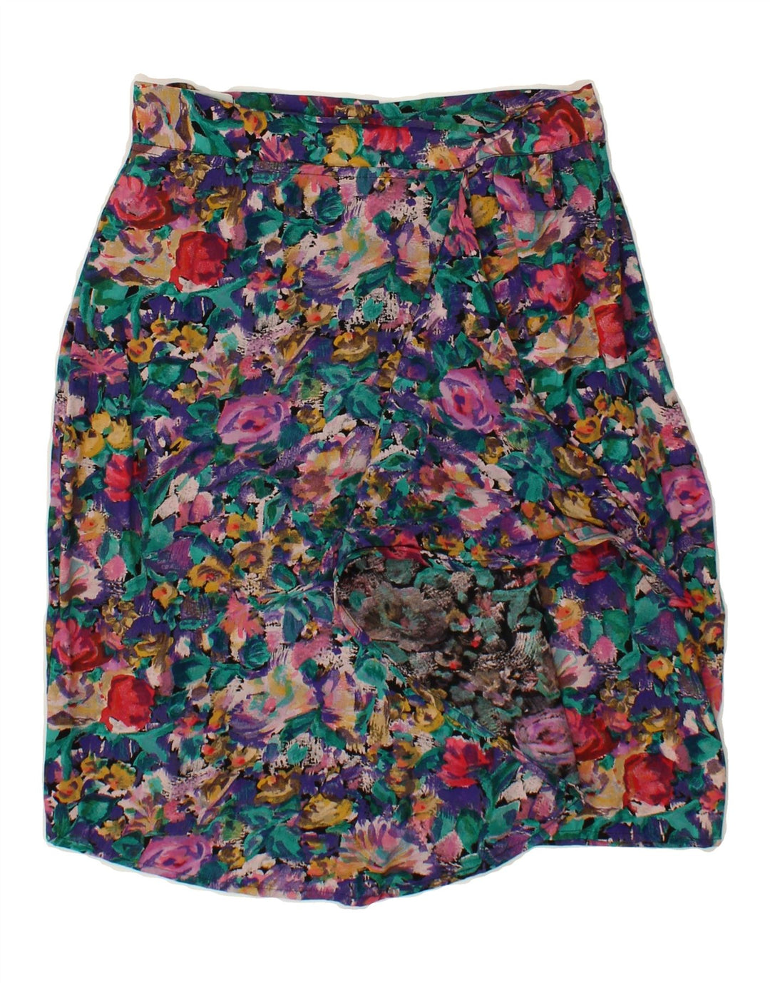 VINTAGE Womens A-Line Skirt UK 12 Medium W26  Multicoloured Floral Vintage Vintage and Second-Hand Vintage from Messina Hembry 