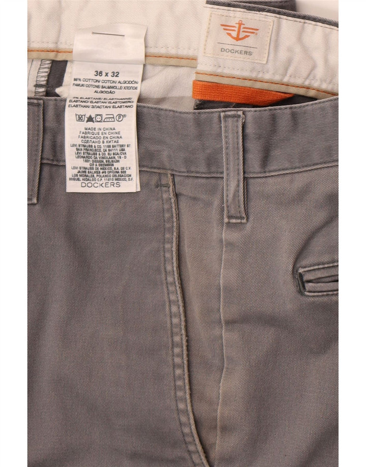 Pantaloni casual slim da uomo Dockers W36 L30 cotone grigio